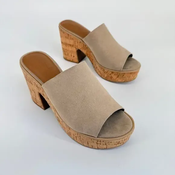 Universal Thread Sandals Cork Lug Platform Block Heel Size 9 Y2K Retro Boho 90s - Picture 3 of 11